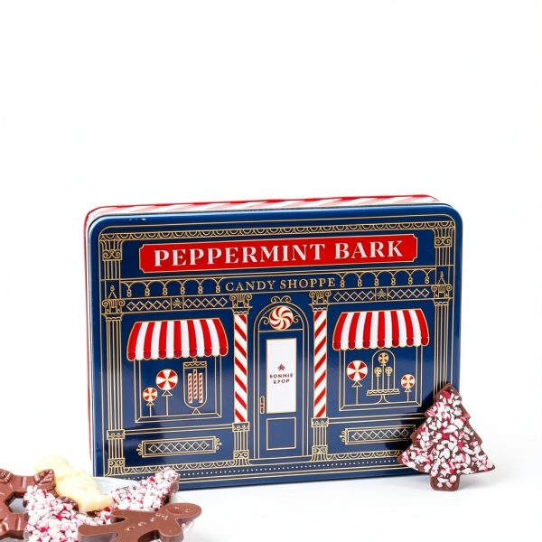 Peppermint Bark Tin Bonnie Pop Chocolate Gift-1
