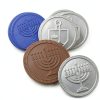 Blue Silver Hanukkah Mesh Bags Gelt Coin Chocolates Dreidel-4
