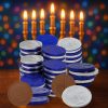 Blue Silver Hanukkah Mesh Bags Gelt Coin Chocolates Dreidel-6