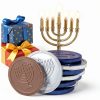 Blue Silver Hanukkah Mesh Bags Gelt Coin Chocolates Dreidel-3