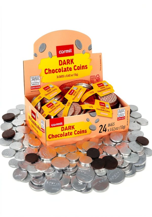 Carmit Dark Chocolate Coins Hanukkah Gelt 24 Pack-0