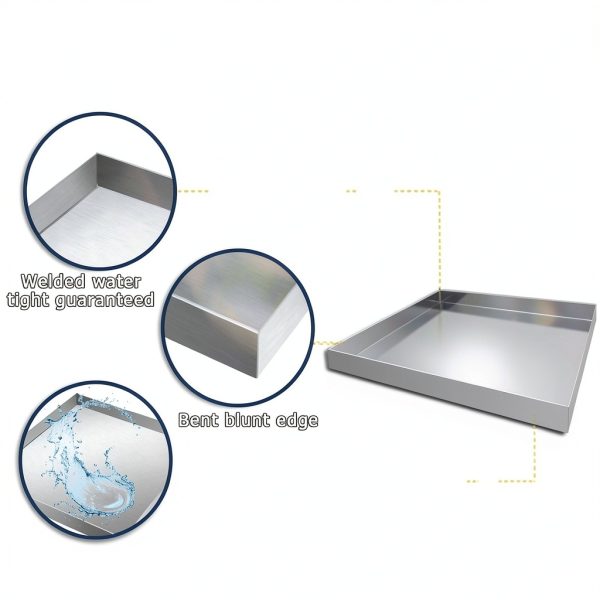 Mokapit 27x25x2.5" Stainless Steel Washing Machine Drain Pan – No Leak-3