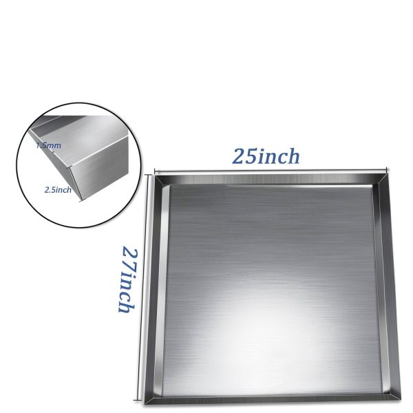 Mokapit 27x25x2.5" Stainless Steel Washing Machine Drain Pan – No Leak-2