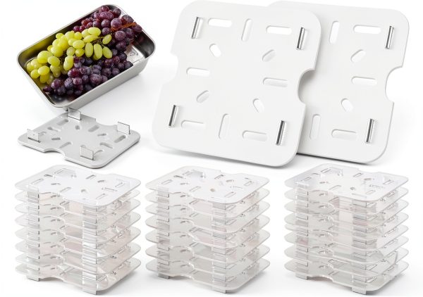 Plastic Drain Shelf 24pcs MBAIYO Clear PC Tray with Raised Feet-0