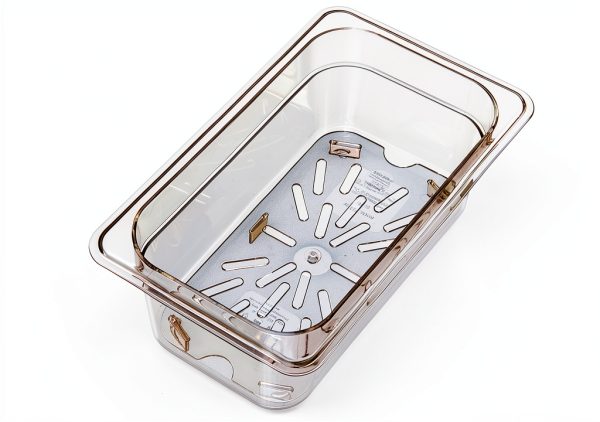 Plastic Drain Shelf Carlisle FoodService Products 1/4 Size Clear Pan-3