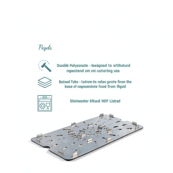 Carlisle FoodService Products Storplus Food Pan Drain Shelf for Kitchens, Restaurants, and Hotels, Polycarbonate, 1/2 Size, Clear-2