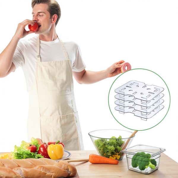 Plastic Drain Shelf 24pcs MBAIYO Clear PC Tray with Raised Feet-4