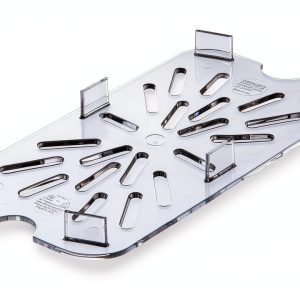 Plastic Drain Shelf Carlisle FoodService Products 1/4 Size Clear Pan-0
