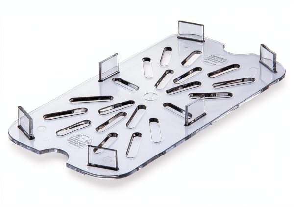 Plastic Drain Shelf Carlisle FoodService Products 1/4 Size Clear Pan-0