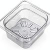 Carlisle FoodService Products Plastic Drain Shelf for 1/6 Size Food Pan Clear (Pack of 6), 0.6 Inches-6