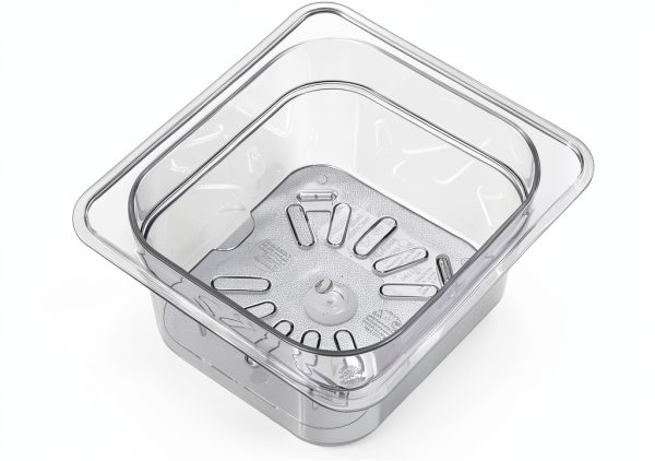 Carlisle FoodService Products Plastic Drain Shelf for 1/6 Size Food Pan Clear (Pack of 6), 0.6 Inches-6