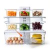 TOPZEA 24 Pack Plastic Drain Shelf for 1/6 Size Food Pan, Clear Plastic Food Grate, Drain Grid Trays Draining Rack with Feet for Food, Fruit, Vegetable Drainage, Salad Prep Station, Kitchen-5