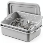 Vollrath Silverware Soak System Gray Drain Tray with Cover-0