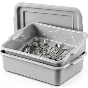 Vollrath Silverware Soak System Gray Drain Tray with Cover-0