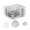 12 PCS Plastic Drain Shelf for 1/6 Size Food Pan, Clear Plastic Food Drain Trays, Acrylic Grates with Raised Feet for Food, Fruits, Vegetables, Sinks-3