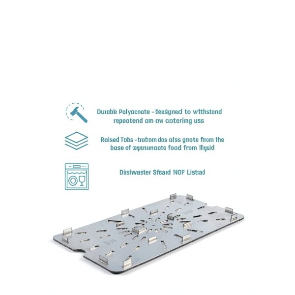 Carlisle FoodService Products Plastic Drain Shelf for 1/6 Size Food Pan Clear (Pack of 6), 0.6 Inches-4