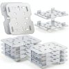 12 PCS Plastic Drain Shelf for 1/6 Size Food Pan, Clear Plastic Food Drain Trays, Acrylic Grates with Raised Feet for Food, Fruits, Vegetables, Sinks-0