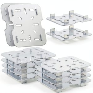 12 PCS Plastic Drain Shelf for 1/6 Size Food Pan, Clear Plastic Food Drain Trays, Acrylic Grates with Raised Feet for Food, Fruits, Vegetables, Sinks-0