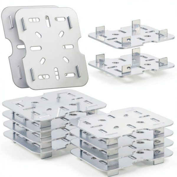 12 PCS Plastic Drain Shelf for 1/6 Size Food Pan, Clear Plastic Food Drain Trays, Acrylic Grates with Raised Feet for Food, Fruits, Vegetables, Sinks-0