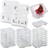 TOPZEA 24 Pack Plastic Drain Shelf for 1/6 Size Food Pan, Clear Plastic Food Grate, Drain Grid Trays Draining Rack with Feet for Food, Fruit, Vegetable Drainage, Salad Prep Station, Kitchen-0