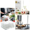 12 PCS Plastic Drain Shelf for 1/6 Size Food Pan, Clear Plastic Food Drain Trays, Acrylic Grates with Raised Feet for Food, Fruits, Vegetables, Sinks-5